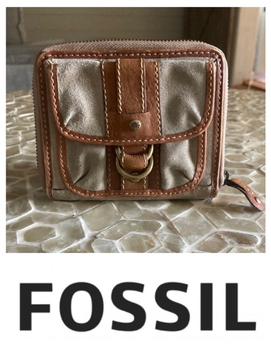 Fossil Handbags - RARE!  Fossil suede vintage compact zip-around wallet